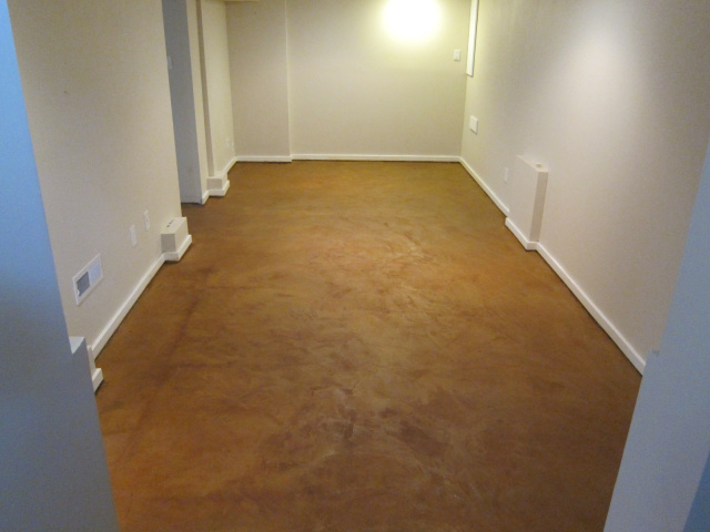 Indoor Basement - Stained Concrete with Sealer